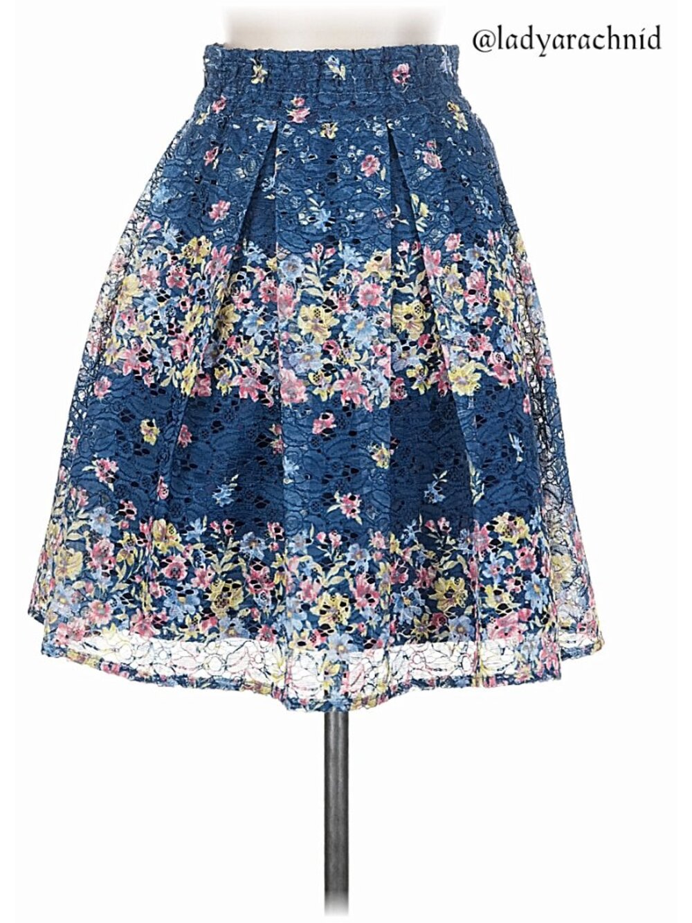 LIZ LISA coquette himekaji J-fashion hime gyaru Lace Striped Flower Skirt - Picture 4 of 9
